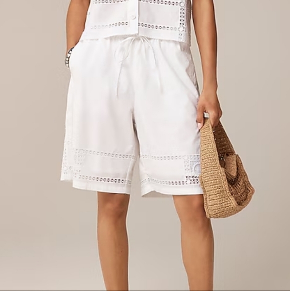 NWT J. Crew Soleil eyelet-trim short